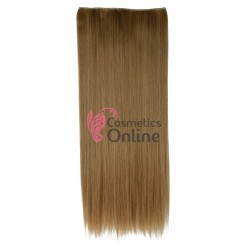 Extensie de par cu 5 Clips On delux dubla dreapta de 60 cm, Blond Inchis Auriu 5L2716